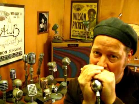 Custom 1940s Astatic T-3 with Shure Black CR element, Volume Control Bullet Harp Vocal Mic