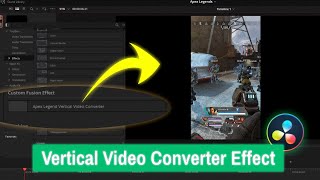 How to create custom vertical video converter in DaVinci Resolve. Fusion Tutorial