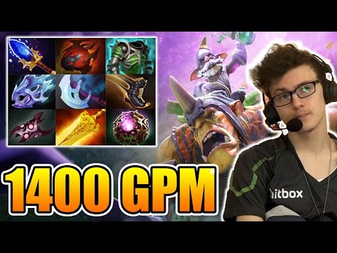 Miracle- Dota 2 [Alchemist] 1400 GPM - Monster Self Stack Farm