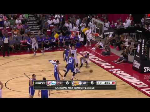 D'Angelo Russell's Monster Dunk  Sixers vs Lakers  July 9, 2016  2016 NBA Summer League