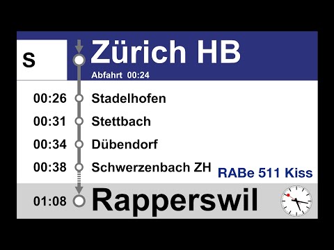 ZVV Ansagen, S (Zürich HB-Rapperswil SG) | Spätverbindung