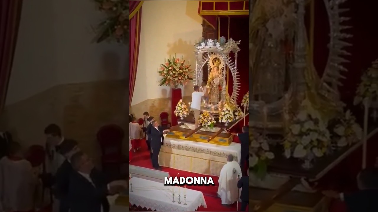 😢 Shocking Moment:  Man Places Sick Child on Virgin Mary Statue During Mass