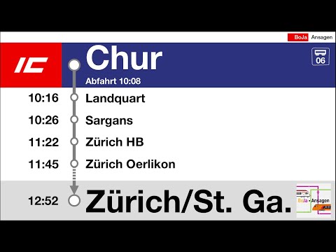 SBB Ansagen | IC (1) Chur - Zürich HB - St. Gallen | 2023 | BoJa Ansagen