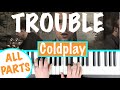 How to play TROUBLE - Coldplay Piano Tutorial Chords Accompaniment