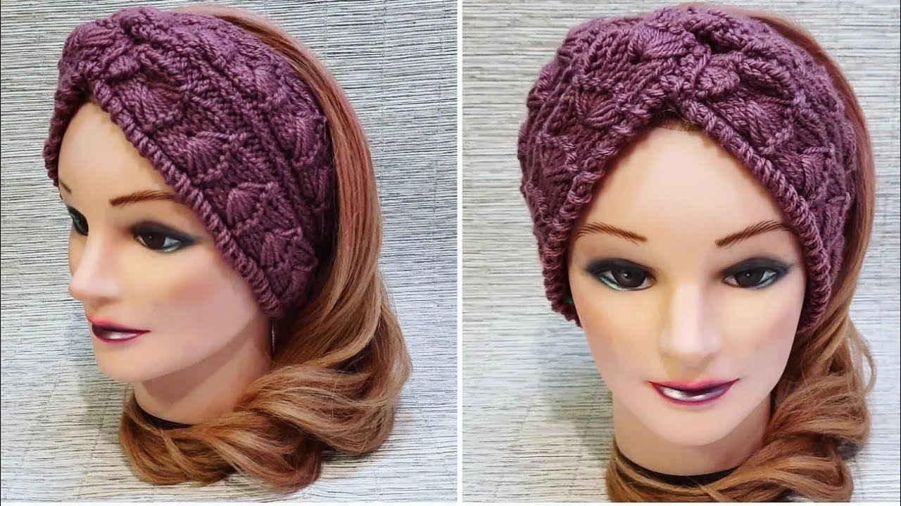 Повязка-чалма спицами.очень простой узор