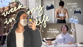 week in my life | preparing to go to 🇰🇷, Gymshark haul + new sony headphones