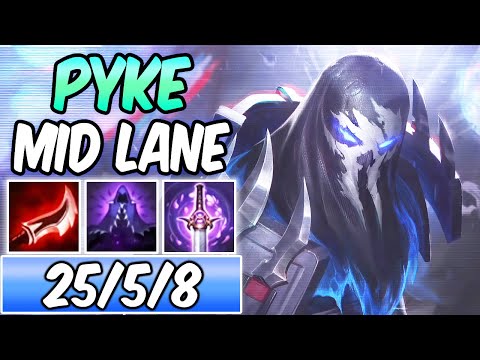 FULL AD BURST PYKE MID | PSYOPS PYKE GAMEPLAY | New Build & Runes | League of Legends