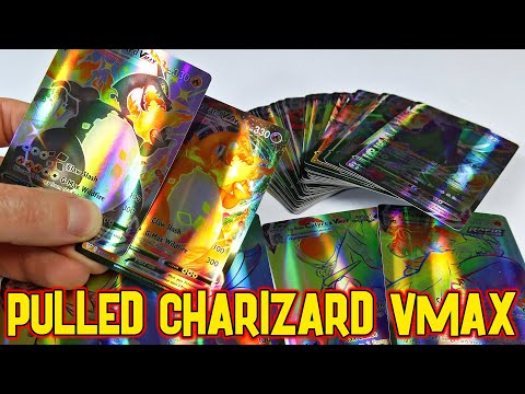 Pulled Charizard VMAX - 50 Vmax Pokemon Cards But All FAKE
