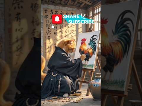 cat art 😿#cat #cute #hen #chicken #curry #ashita #song #ytshorts #animaldance #ai #subscribe #video