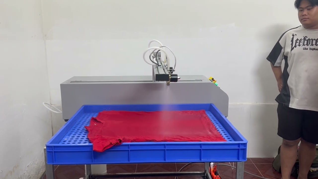 CÔNG NGHỆ IN VẢI COTTON 100% DTG 2  MÂM CÔNG NGHIỆP 9 MÀU MỰC