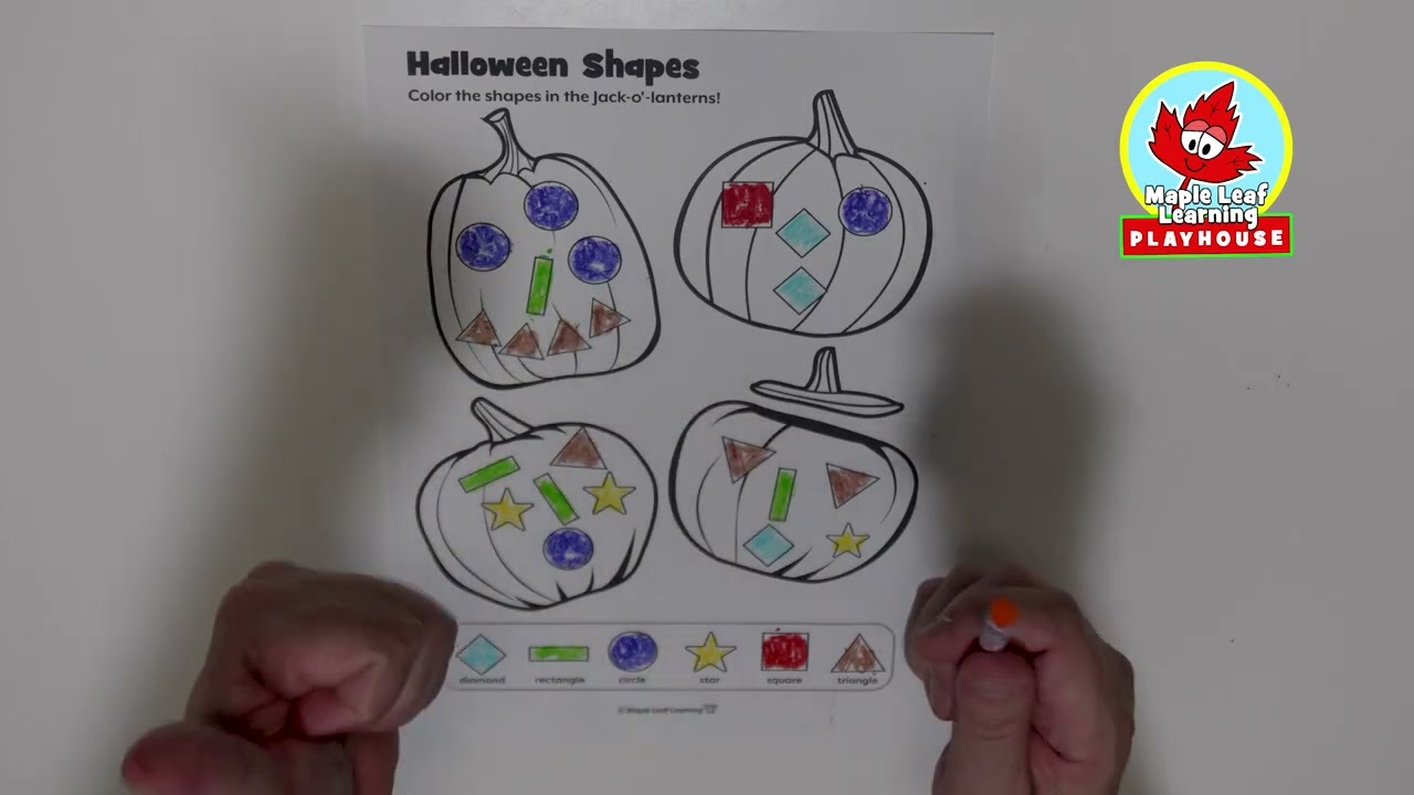 Halloween Shapes Worksheet for Kids | Maple Leaf Learning Playhouse