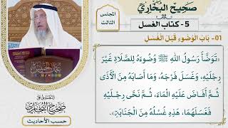 [249] حديث: توضأ رسول الله وضوءه للصلاة غير رجليه وغسل فرجه [كتاب الغسل - باب الوضوء قبل الغسل]