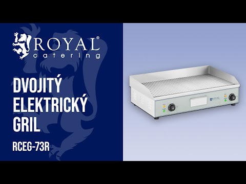 Video - Dvojitý elektrický gril - 400 x 730 mm - Royal Catering - 2 x 2 200 W
