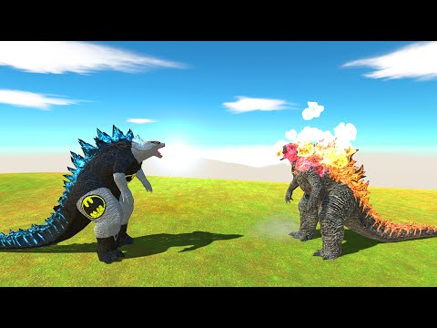 Batman Godzilla 2014 Vs Godzilla 2021 Death run -Animal Revolt Battle Simulator