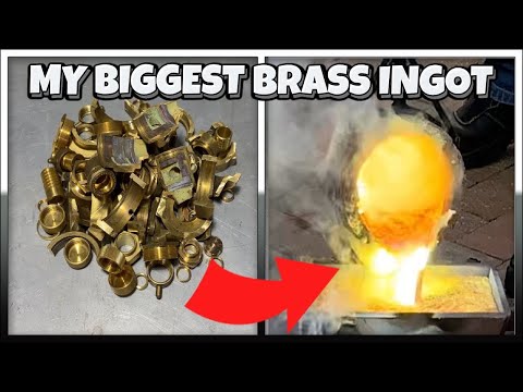 Giant Ingot - My Biggest Ever Brass Ingot! - Home Made Furnace - Bullion - Molten Metal Melting
