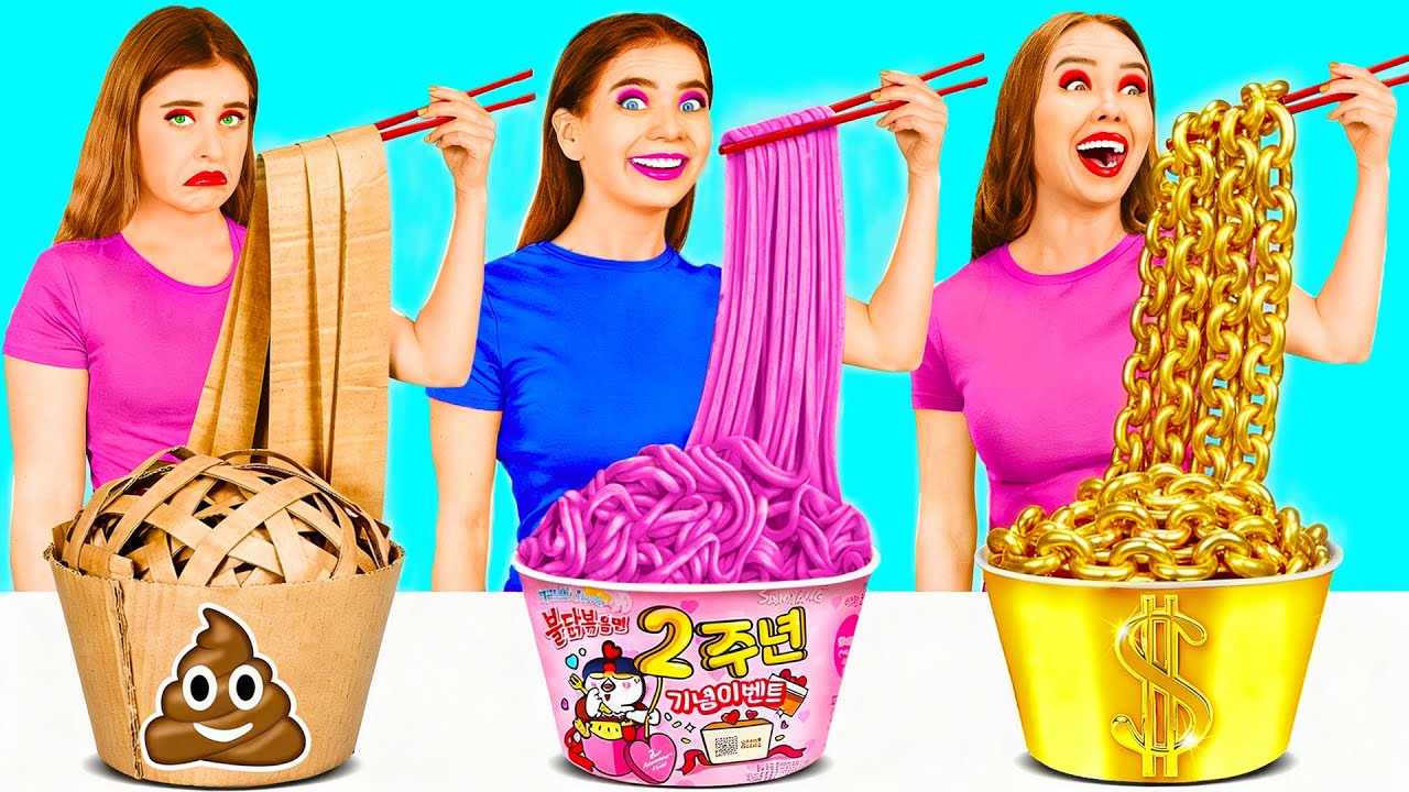 リッチvsブロークvsギガリッチフードチャレンジ | 素晴らしいキッチンハック Fun Fun Challenge