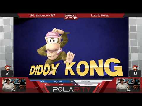 CFL Smackdown 187 Smash 4 - Kiki (Diddy Kong) vs Dyr (Pink) - Losers Finals