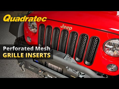 Quadratec Black Perforated Mesh Grille Inserts for 07-18 Jeep Wrangler JK
