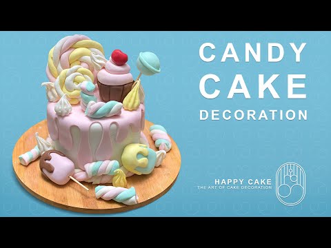 How To Make Easy Candy Cake | Fondant Decoration