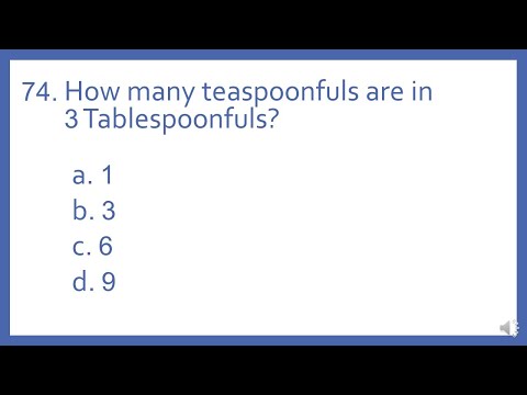 PTCB PTCE Practice Test Question 74 - Teaspoons to Tablespoons Conversion Equivalents (Test Prep)