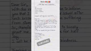 Formal letter - Write a Letter to the Principal for half Day Leave | Half Day Leave Application