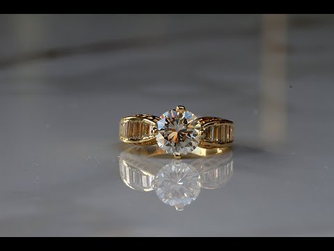 GIA Diamond 1.92ct Round VS1 H 18k Yellow Gold