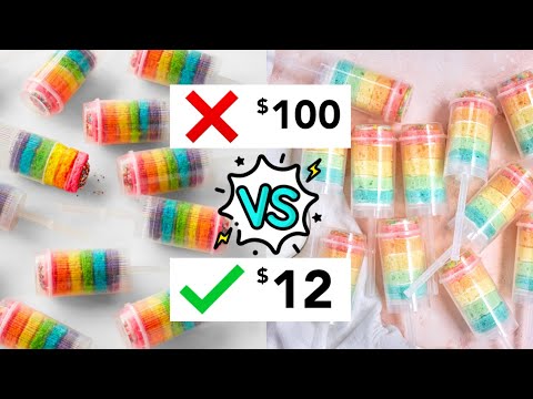 $12 Rainbow push pop cake at home