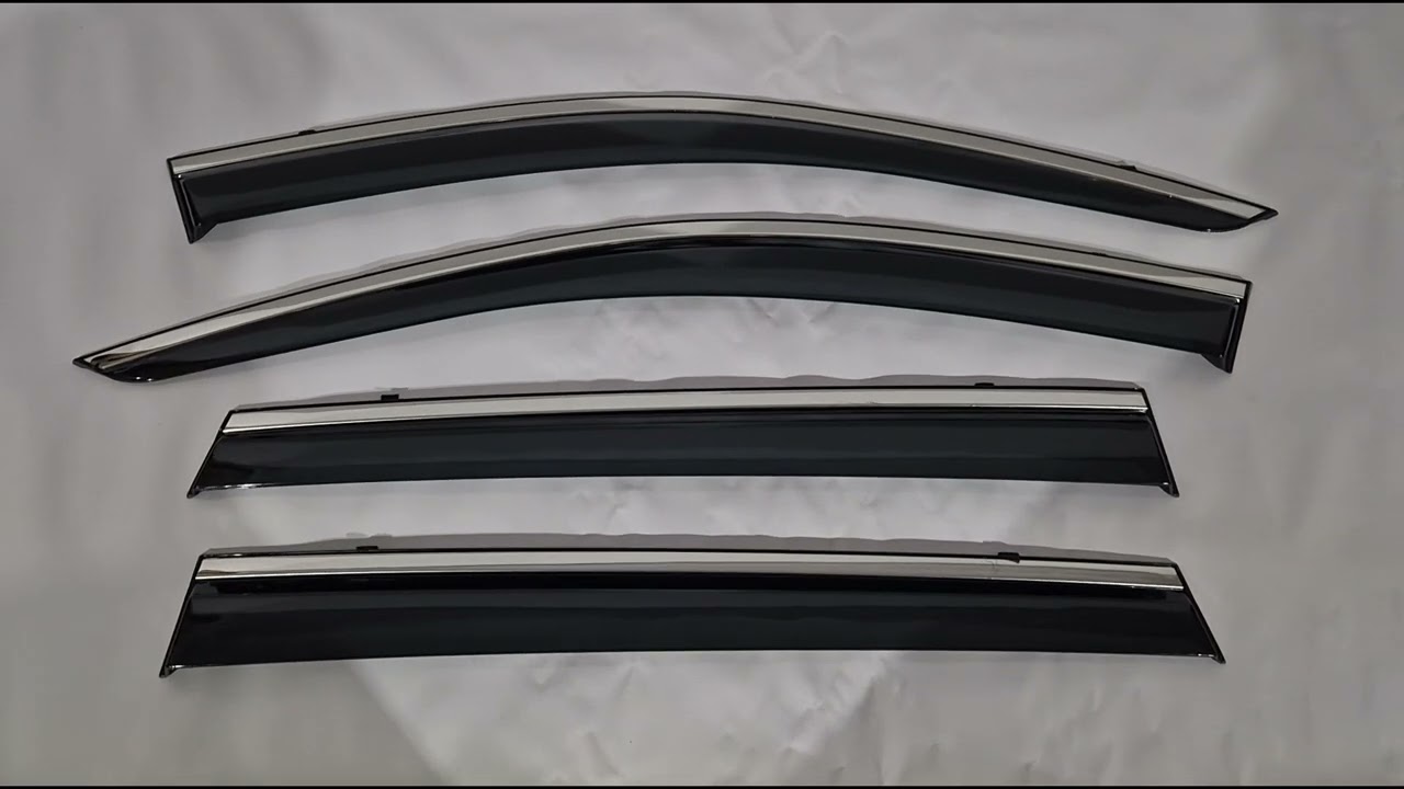 Ветровики с хромированным молдингом Niken Luxury (4 шт) Video 1