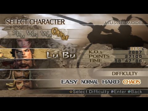 Dynasty Warriors 5 musou mode Lu Bu CHAOS Difficulty