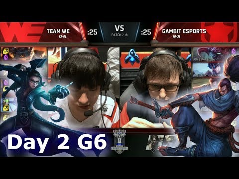 Team WE vs Gambit | Day 2 of S7 LoL Worlds 2017 Play-in Stage | WE vs GMB G2
