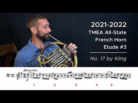 2021-2022 TMEA All-State French Horn Etude #3 - No. 17 by Kling