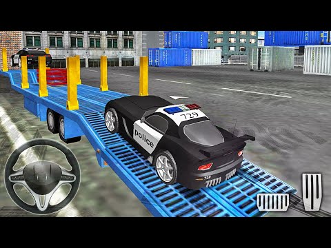 US Police Car Transporter Simulator - Huge Trailer Truck Driving - Android Gameplay