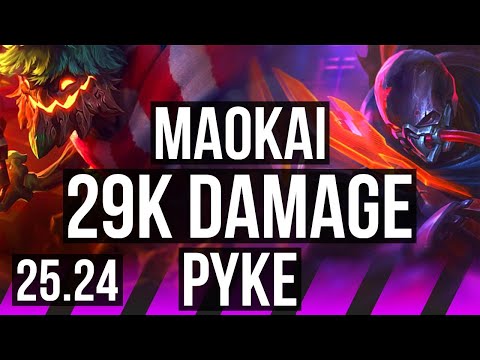 MAOKAI & Miss Fortune vs PYKE & Kalista (SUP) | 29K damage | KR Master | 25.24