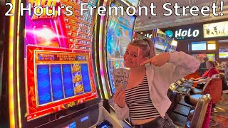 Playing Slots On Fremont Street Las Vegas For 2 Hours!
