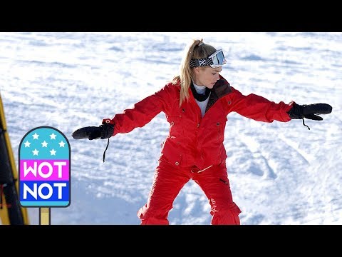 Denise Richards Learns to Snowboard