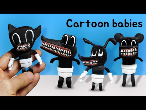 Making All Baby Cartoon Cat, Dog, Crocodile, Monkey sculpture Timelapse