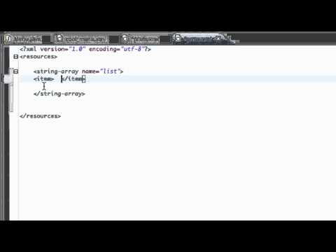 Android Developing Applications Tutorial 55 Setting Up A String Array Resource