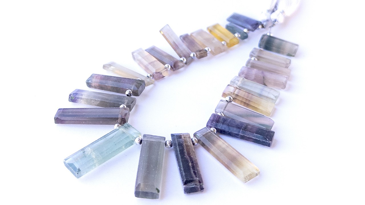 Fluorite | Faceted Rectangles | 7-9mm Bead Size | 18 Pieces video