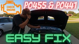Check Engine Light Codes P0455 & P0441 (Scion Tc)