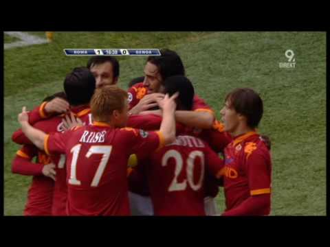 0910 AS Roma - Genoa 1-0 Perrotta con Commento Carlo Zampa