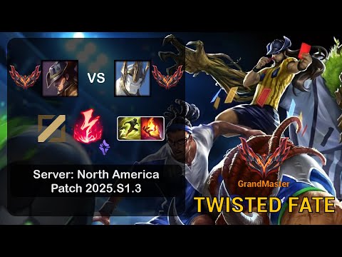Twisted Fate Mid vs Galio - NA GrandMaster - Patch 25.S1.3