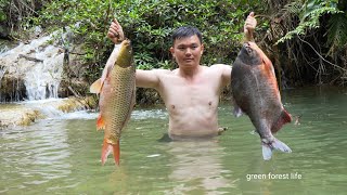 The man lived alone and caught stream fish for food. Robert | Green forest life