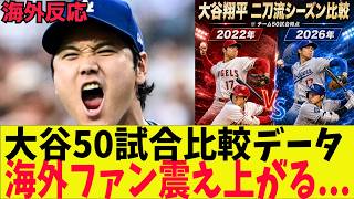 【海外の反応】大谷翔平50試合到達！2026年と2022年との比較データがやば過ぎて海外ファン震え上がるｗ