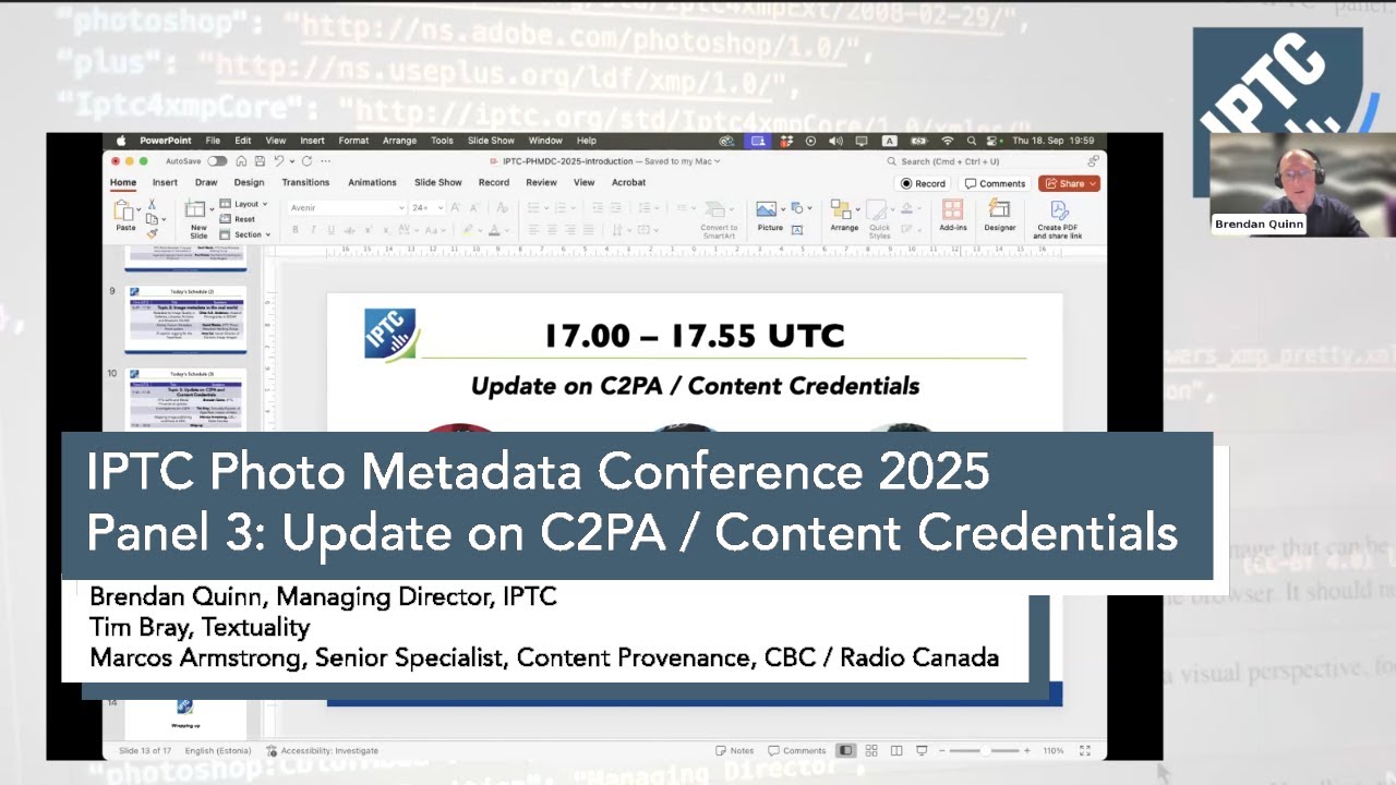 IPTC Photo Metadata Conference 2025: Panel 3, Update on C2PA / Content Credentials
