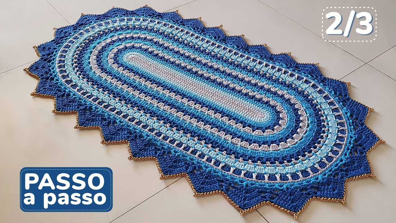 QUEEN RUG | Step-by-step oval crochet rug 2/3