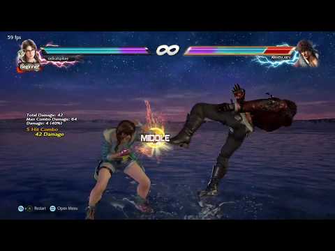 Tekken 7 JULIA Max Damage Juggle from Hop-Kick