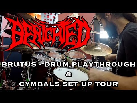 Benighted - BRUTUS - Drum Playthrough + cymbals set up tour