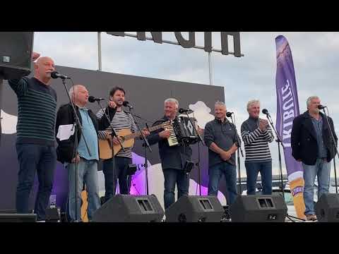 Fisherman’s Friends singing It’s all Part of being a Pirate at Watergate Bay drive in cinema 2021.