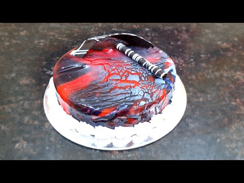 Red Mirror Glaze Cake and Spider Web Effect | Life With Faizan
