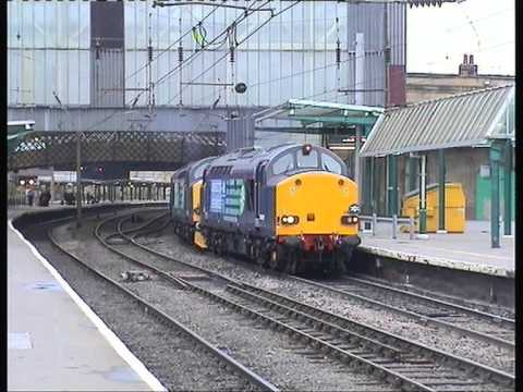 37607 & 37602 at Carlisle with a Crewe to Oban charter on 24th June 2013